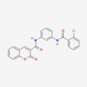 molecular formula C23H15ClN2O4 B3905625 N-[3-[(2-chlorobenzoyl)amino]phenyl]-2-oxochromene-3-carboxamide 
