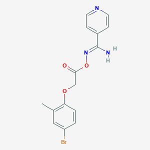 molecular formula C15H14BrN3O3 B3905784 N'-{[2-(4-bromo-2-methylphenoxy)acetyl]oxy}pyridine-4-carboximidamide CAS No. 6007-34-7
