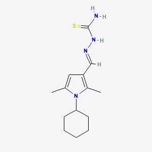 molecular formula C14H22N4S B3905946 (2E)-2-[(1-cyclohexyl-2,5-dimethyl-1H-pyrrol-3-yl)methylidene]hydrazinecarbothioamide 