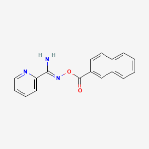 molecular formula C17H13N3O2 B3905966 N'-[(naphthalen-2-ylcarbonyl)oxy]pyridine-2-carboximidamide 