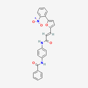 molecular formula C26H19N3O5 B3906011 N-[4-[[(E)-3-[5-(2-nitrophenyl)furan-2-yl]prop-2-enoyl]amino]phenyl]benzamide 