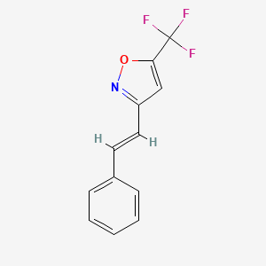 molecular formula C12H8F3NO B3906188 3-[(E)-2-phenylethenyl]-5-(trifluoromethyl)-1,2-oxazole 
