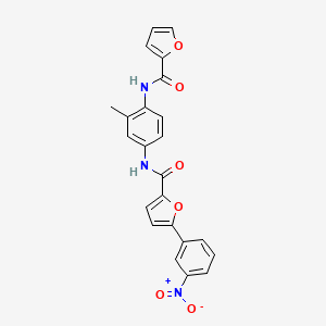 molecular formula C23H17N3O6 B3906272 N-[4-(furan-2-carbonylamino)-3-methylphenyl]-5-(3-nitrophenyl)furan-2-carboxamide 