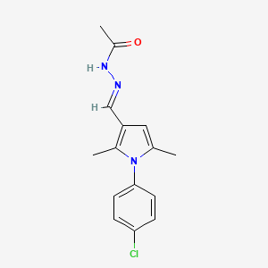 molecular formula C15H16ClN3O B3906406 N'-{[1-(4-chlorophenyl)-2,5-dimethyl-1H-pyrrol-3-yl]methylene}acetohydrazide 