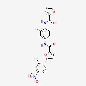 molecular formula C24H19N3O6 B3906434 N-{4-[(furan-2-ylcarbonyl)amino]-3-methylphenyl}-5-(2-methyl-4-nitrophenyl)furan-2-carboxamide 