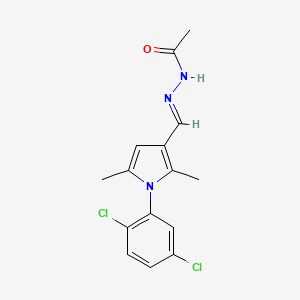molecular formula C15H15Cl2N3O B3906524 N-[(E)-[1-(2,5-dichlorophenyl)-2,5-dimethylpyrrol-3-yl]methylideneamino]acetamide 