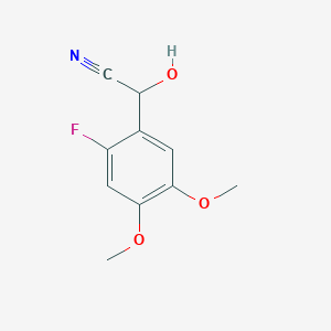 molecular formula C10H10FNO3 B039066 2-(2-Fluoro-4,5-dimethoxyphenyl)-2-hydroxyacetonitrile CAS No. 119085-63-1