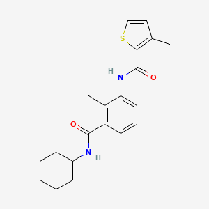molecular formula C20H24N2O2S B3906665 N-{3-[(cyclohexylamino)carbonyl]-2-methylphenyl}-3-methylthiophene-2-carboxamide 