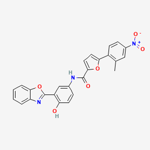 molecular formula C25H17N3O6 B3906670 N-[3-(1,3-benzoxazol-2-yl)-4-hydroxyphenyl]-5-(2-methyl-4-nitrophenyl)furan-2-carboxamide 