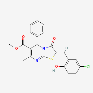 molecular formula C22H17ClN2O4S B3906718 methyl (2Z)-2-[(5-chloro-2-hydroxyphenyl)methylidene]-7-methyl-3-oxo-5-phenyl-5H-[1,3]thiazolo[3,2-a]pyrimidine-6-carboxylate 
