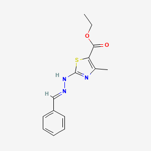 molecular formula C14H15N3O2S B3906794 ethyl 2-(2-benzylidenehydrazino)-4-methyl-1,3-thiazole-5-carboxylate 