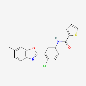 molecular formula C19H13ClN2O2S B3907051 N-[4-chloro-3-(6-methyl-1,3-benzoxazol-2-yl)phenyl]thiophene-2-carboxamide 