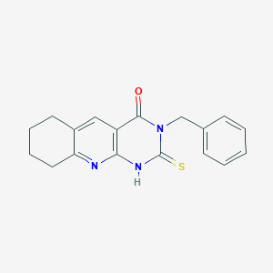 molecular formula C18H17N3OS B3907128 3-BENZYL-2-SULFANYL-3H,4H,6H,7H,8H,9H-PYRIMIDO[4,5-B]QUINOLIN-4-ONE 