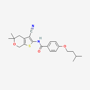molecular formula C22H26N2O3S B3907186 N~1~-(3-CYANO-5,5-DIMETHYL-4,7-DIHYDRO-5H-THIENO[2,3-C]PYRAN-2-YL)-4-(ISOPENTYLOXY)BENZAMIDE 