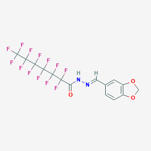 molecular formula C15H7F13N2O3 B390719 N'-(1,3-benzodioxol-5-ylmethylene)-2,2,3,3,4,4,5,5,6,6,7,7,7-tridecafluoroheptanohydrazide 