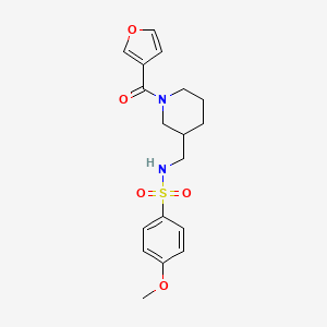 molecular formula C18H22N2O5S B3907211 N-{[1-(3-furoyl)-3-piperidinyl]methyl}-4-methoxybenzenesulfonamide 