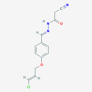 molecular formula C13H12ClN3O2 B390726 N'-{4-[(3-chloro-2-propenyl)oxy]benzylidene}-2-cyanoacetohydrazide 