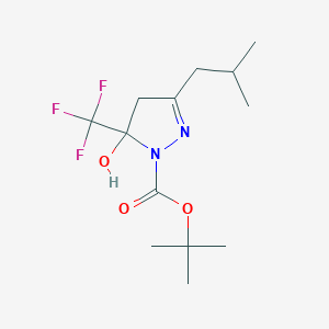 molecular formula C13H21F3N2O3 B3907269 tert-butyl 5-hydroxy-3-isobutyl-5-(trifluoromethyl)-4,5-dihydro-1H-pyrazole-1-carboxylate 