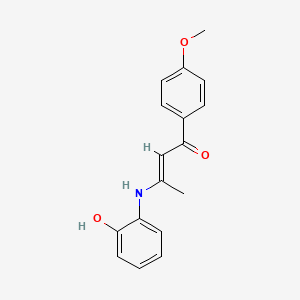 molecular formula C17H17NO3 B3907280 (2E)-3-[(2-hydroxyphenyl)amino]-1-(4-methoxyphenyl)but-2-en-1-one 