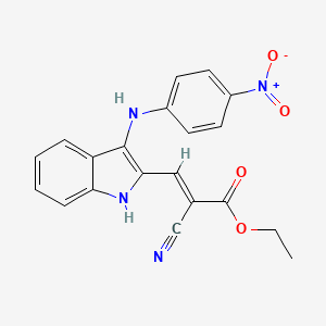 molecular formula C20H16N4O4 B3907330 ethyl (2E)-2-cyano-3-{3-[(4-nitrophenyl)amino]-1H-indol-2-yl}prop-2-enoate 
