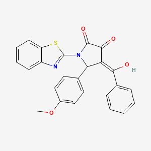 molecular formula C25H18N2O4S B3907358 (4Z)-1-(1,3-benzothiazol-2-yl)-4-[hydroxy(phenyl)methylidene]-5-(4-methoxyphenyl)pyrrolidine-2,3-dione 