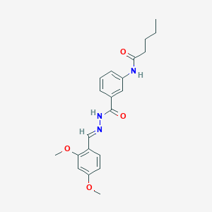 molecular formula C21H25N3O4 B390743 N-(3-{[2-(2,4-dimethoxybenzylidene)hydrazino]carbonyl}phenyl)pentanamide 