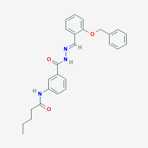 molecular formula C26H27N3O3 B390746 N-[3-({2-[2-(benzyloxy)benzylidene]hydrazino}carbonyl)phenyl]pentanamide 