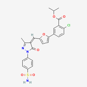 molecular formula C25H22ClN3O6S B3907518 propan-2-yl 2-chloro-5-[5-[(Z)-[3-methyl-5-oxo-1-(4-sulfamoylphenyl)pyrazol-4-ylidene]methyl]furan-2-yl]benzoate 
