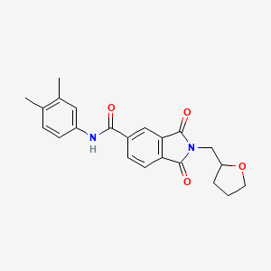 molecular formula C22H22N2O4 B3907528 N-(3,4-dimethylphenyl)-1,3-dioxo-2-(tetrahydrofuran-2-ylmethyl)-2,3-dihydro-1H-isoindole-5-carboxamide CAS No. 6035-87-6