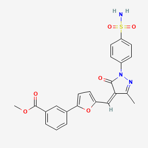 molecular formula C23H19N3O6S B3907546 methyl 3-[5-[(Z)-[3-methyl-5-oxo-1-(4-sulfamoylphenyl)pyrazol-4-ylidene]methyl]furan-2-yl]benzoate 