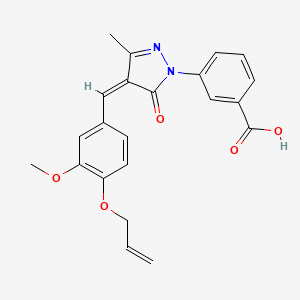molecular formula C22H20N2O5 B3907640 3-[(4Z)-4-[(3-methoxy-4-prop-2-enoxyphenyl)methylidene]-3-methyl-5-oxopyrazol-1-yl]benzoic acid 