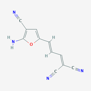 molecular formula C11H6N4O B039079 [(2E)-3-(5-amino-4-cyano-2-furyl)prop-2-enylidene]malononitrile CAS No. 111203-08-8