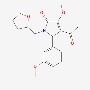 molecular formula C18H21NO5 B3908014 3-acetyl-4-hydroxy-2-(3-methoxyphenyl)-1-(oxolan-2-ylmethyl)-2H-pyrrol-5-one 