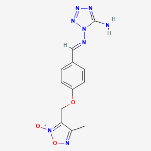 molecular formula C12H12N8O3 B3908455 N~1~-{4-[(4-methyl-2-oxido-1,2,5-oxadiazol-3-yl)methoxy]benzylidene}-1H-tetrazole-1,5-diamine 