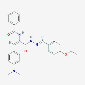 molecular formula C27H28N4O3 B390847 N-(2-[4-(dimethylamino)phenyl]-1-{[2-(4-ethoxybenzylidene)hydrazino]carbonyl}vinyl)benzamide 