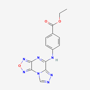 molecular formula C14H11N7O3 B3908543 Ethyl 4-(4-oxa-1,3,5,7,10,11-hexazatricyclo[7.3.0.02,6]dodeca-2,5,7,9,11-pentaen-8-ylamino)benzoate 