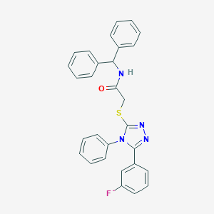 molecular formula C29H23FN4OS B390857 N-(Diphenylmethyl)-2-([5-(3-fluorophenyl)-4-phenyl-4H-1,2,4-triazol-3-yl]sulfanyl)acetamide CAS No. 329921-94-0