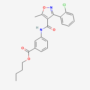 molecular formula C22H21ClN2O4 B3908624 Butyl 3-{[3-(2-chlorophenyl)-5-methylisoxazol-4-yl]carbonylamino}benzoate 
