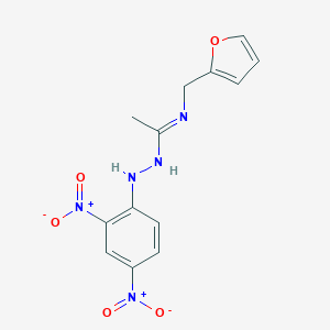 molecular formula C13H13N5O5 B390864 N'-{2,4-bisnitrophenyl}-N-(2-furylmethyl)ethanehydrazonamide 