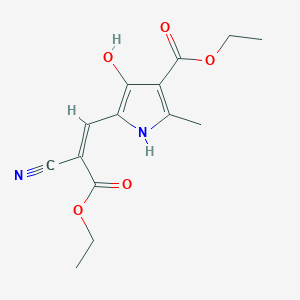 molecular formula C14H16N2O5 B3908807 ethyl 5-[(Z)-2-cyano-3-ethoxy-3-oxoprop-1-enyl]-4-hydroxy-2-methyl-1H-pyrrole-3-carboxylate 