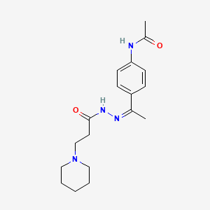 molecular formula C18H26N4O2 B3908861 N-[(Z)-1-(4-acetamidophenyl)ethylideneamino]-3-piperidin-1-ylpropanamide 