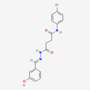 molecular formula C17H16BrN3O3 B3909029 N-(4-bromophenyl)-N'-[(E)-(3-hydroxyphenyl)methylideneamino]butanediamide 