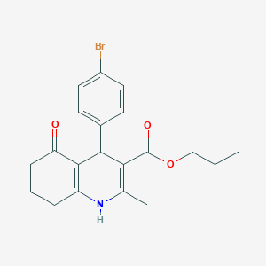 molecular formula C20H22BrNO3 B3909054 Propyl 4-(4-bromophenyl)-2-methyl-5-oxo-1,4,5,6,7,8-hexahydroquinoline-3-carboxylate 
