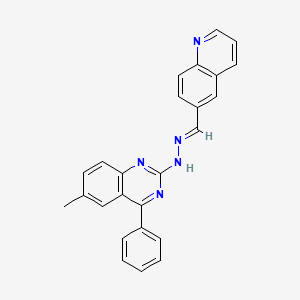 molecular formula C25H19N5 B3909130 6-methyl-4-phenyl-2-[(2E)-2-(quinolin-6-ylmethylidene)hydrazinyl]quinazoline CAS No. 6048-71-1