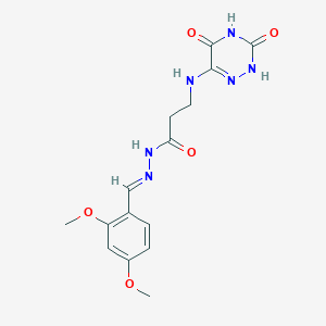 molecular formula C15H18N6O5 B3909144 N'-[(E)-(2,4-dimethoxyphenyl)methylidene]-3-[(3,5-dioxo-2,3,4,5-tetrahydro-1,2,4-triazin-6-yl)amino]propanohydrazide 