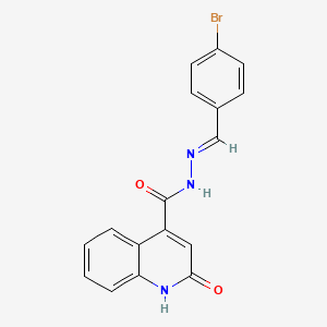 molecular formula C17H12BrN3O2 B3909191 N'-[(E)-(4-bromophenyl)methylidene]-2-oxo-1,2-dihydroquinoline-4-carbohydrazide 