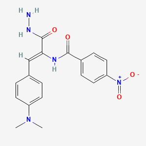 molecular formula C18H19N5O4 B3909292 N-[(Z)-2-[4-(DIMETHYLAMINO)PHENYL]-1-(HYDRAZINOCARBONYL)-1-ETHENYL]-4-NITROBENZAMIDE 