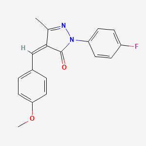 molecular formula C18H15FN2O2 B3909481 (4Z)-2-(4-fluorophenyl)-4-[(4-methoxyphenyl)methylidene]-5-methylpyrazol-3-one 