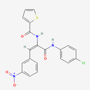 molecular formula C20H14ClN3O4S B3909546 N-[(1E)-3-[(4-chlorophenyl)amino]-1-(3-nitrophenyl)-3-oxoprop-1-en-2-yl]thiophene-2-carboxamide 