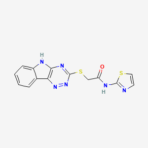 molecular formula C14H10N6OS2 B3909691 N-(1,3-thiazol-2-yl)-2-(5H-[1,2,4]triazino[5,6-b]indol-3-ylsulfanyl)acetamide 